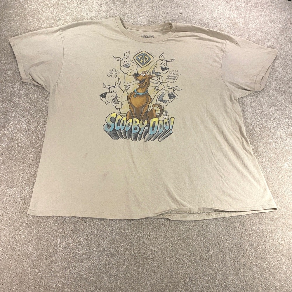 Jerry Leigh Scooby-Doo T-Shirt Mens XXL Tan Graphic Short Sleeve AB1010